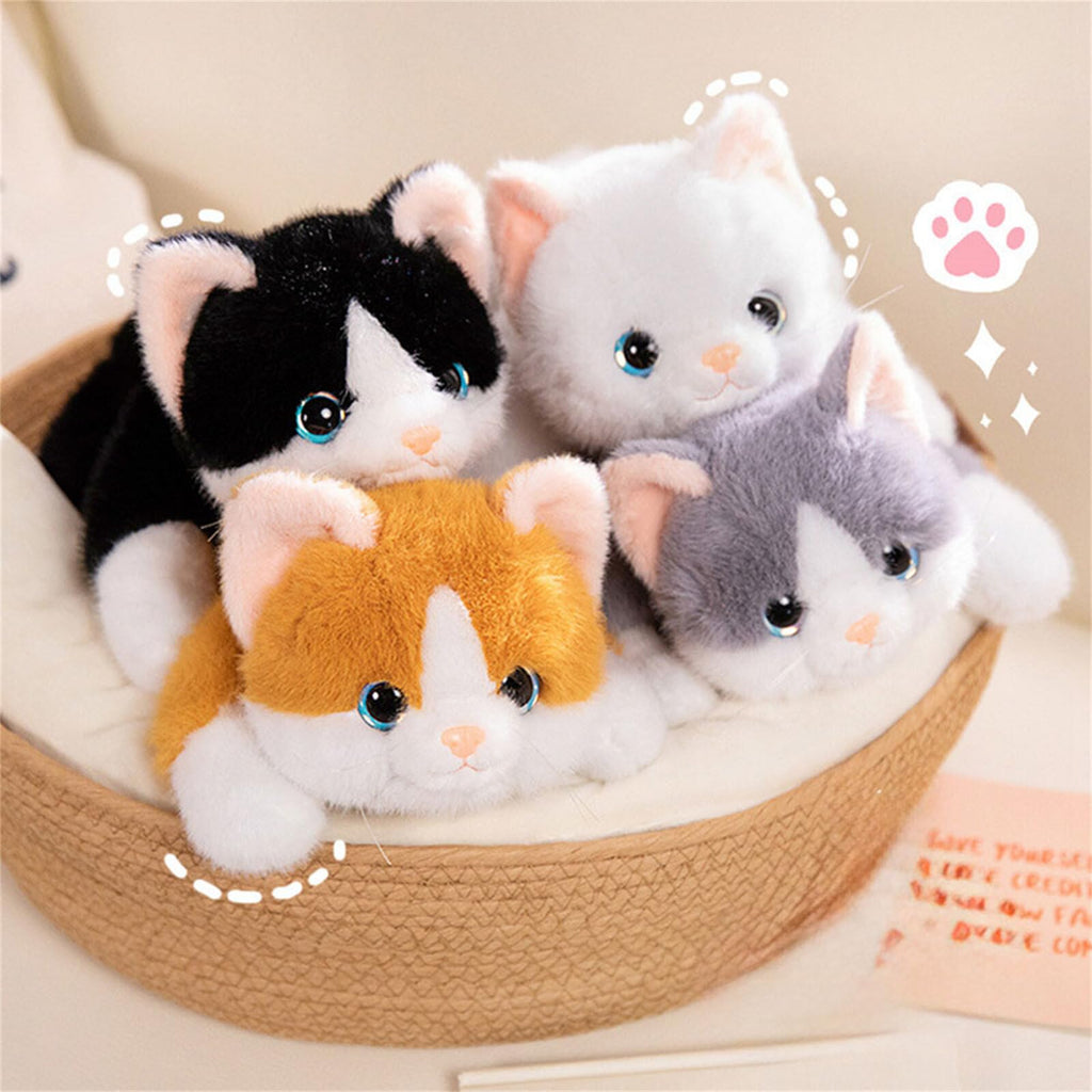 ELKOHA Weighted Cat Plush Toy - 11.8 Inch Realistic Stuffed Kitten with Weighted Beads, Cute Plush Pillow for Kids
