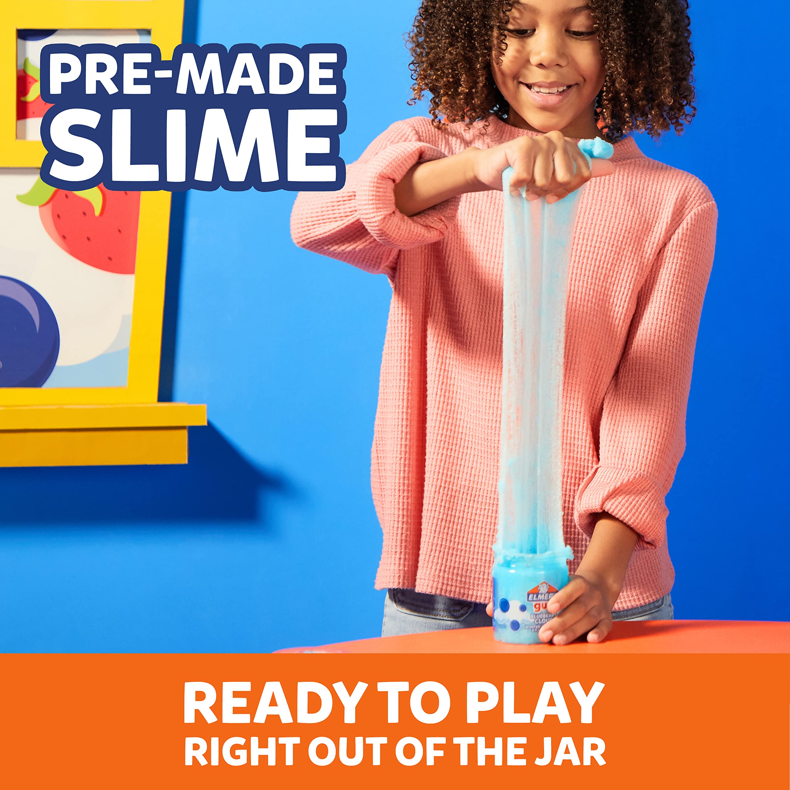 Elmer's GUE Blueberry Cloud Slime – Premade, Scented, 2-Pack