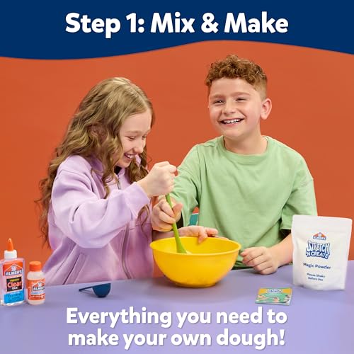 Elmer's Stretch 'N Create Dough Kit Snack Shack – 9-Pack for 3 Ways to Play, Stretchy Slime-Like Dough with Glue Pens and Decorations