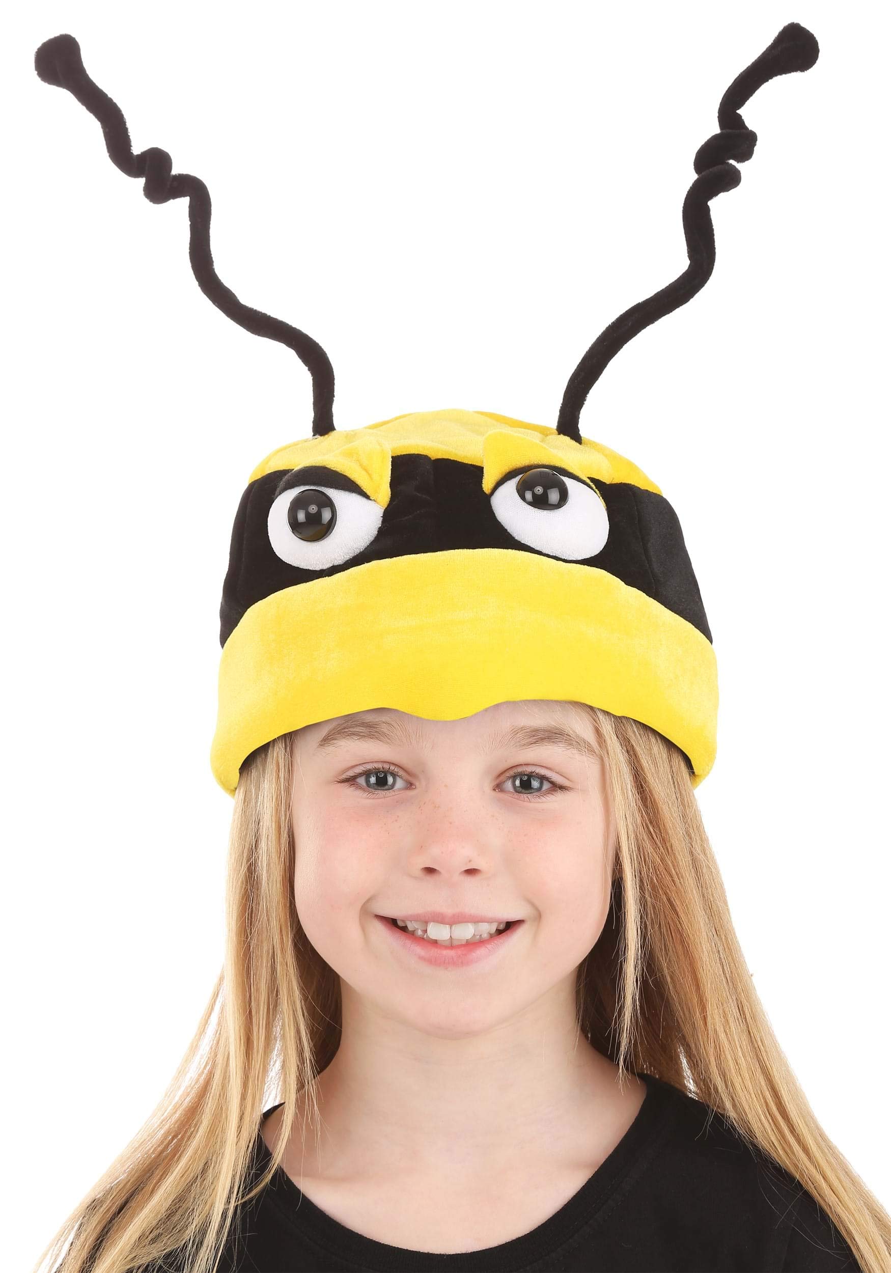 elope Bumblebee Soft Costume Hat for Kids – Foam-Backed Velour with Sculpted Eyes and Stinger