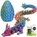 ELORION 12" 3D Printed Articulated Dragon Fidget Toy in 5" Egg – Multicolor Prefilled Dragon Egg for Easter Baskets