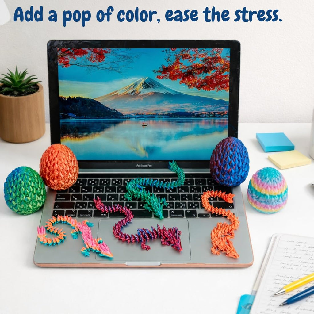 ELORION 4-Piece 8.5-Inch 3D Printed Dragon Eggs with Surprise Dragon Inside – Easter Basket Fillers