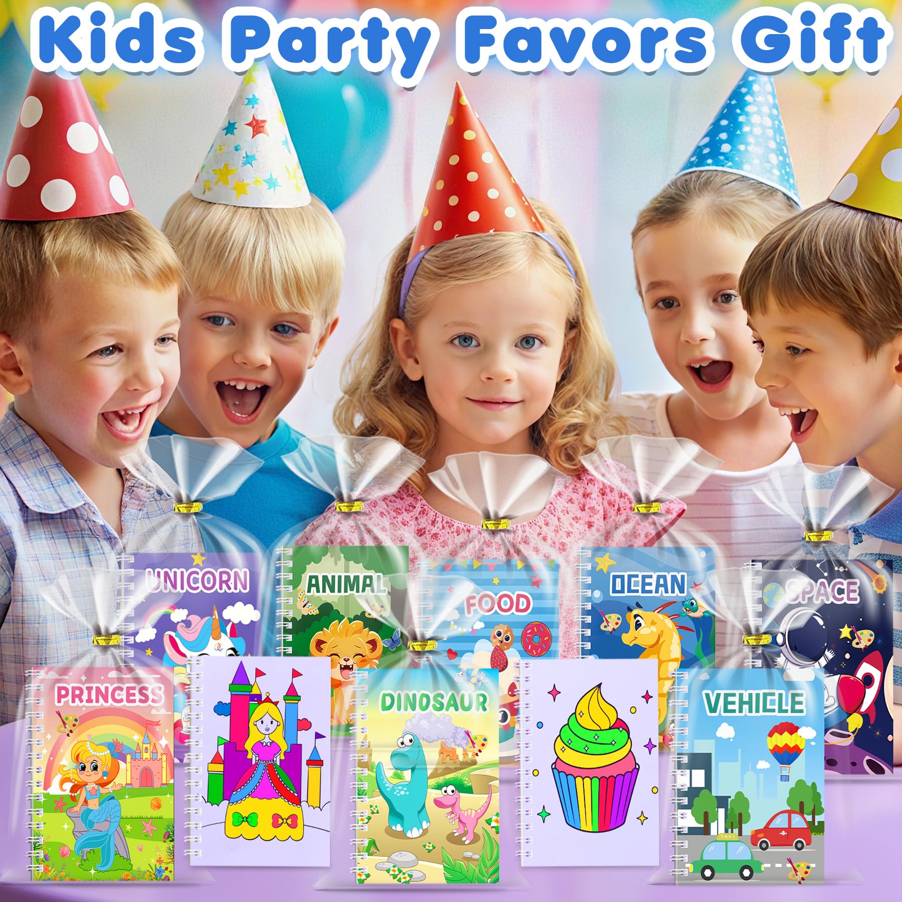 Elover 24-Pack Water Coloring Books for Kids Party Favors – Mini Scratch Art Notebooks with Stencils for Ages 4-8