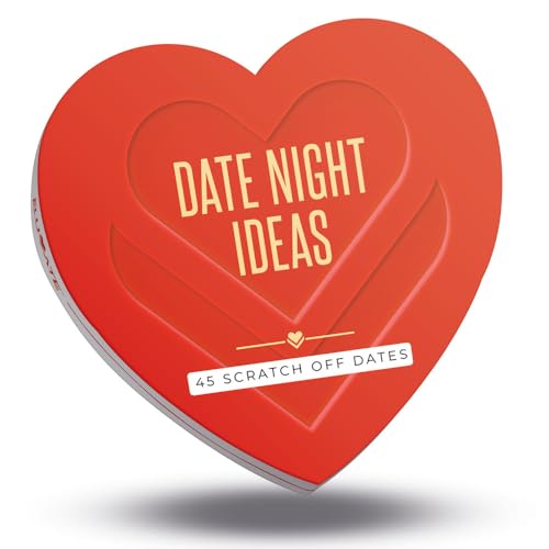 Eluvate Scratch Off Date Night Ideas - 45 Romantic Couple Cards with Heart Coin for Anniversary, Birthday or Wedding Gifts