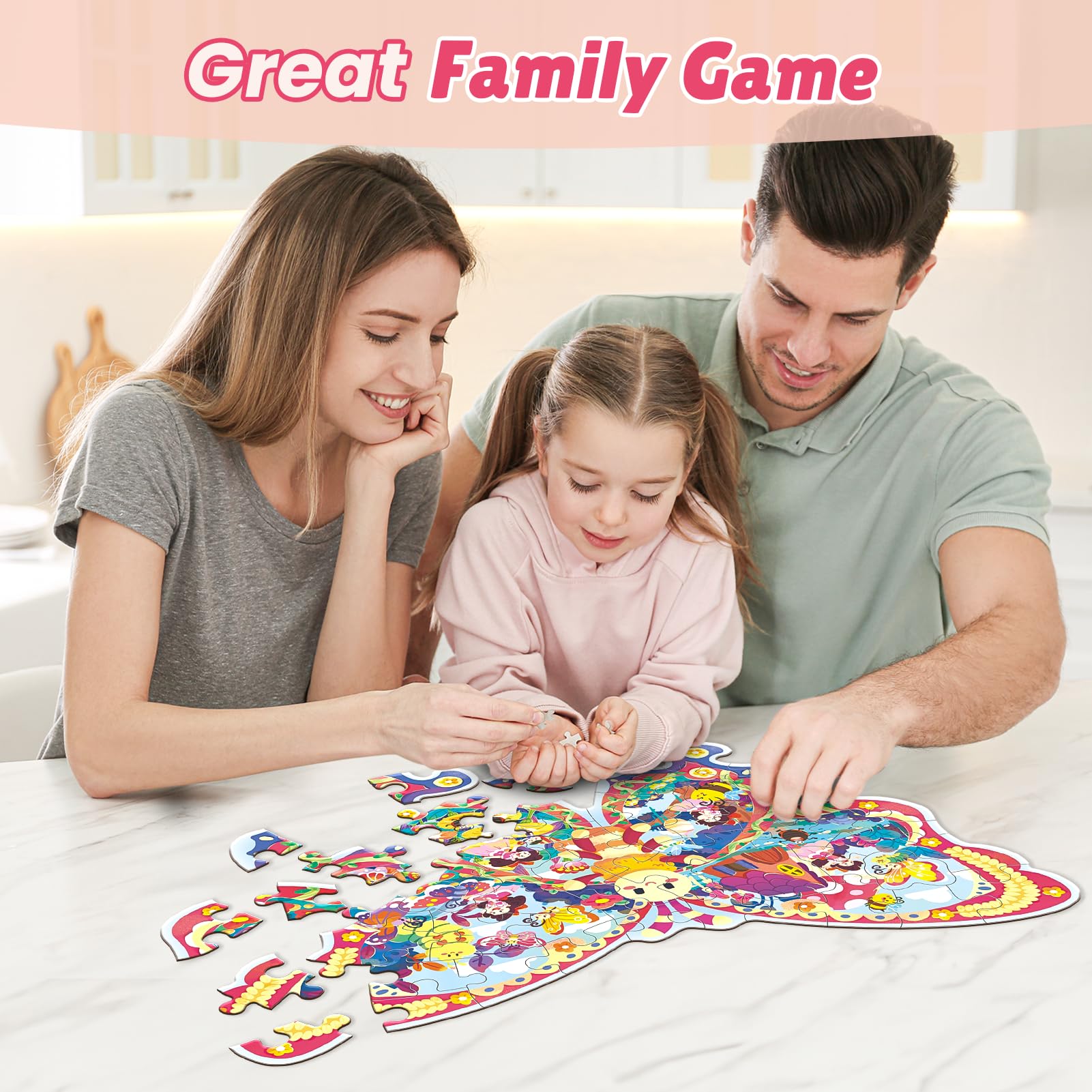 ELX 52 Piece Butterfly Jigsaw Puzzle for Kids 3+ - Large Floor Puzzle with Storage Box