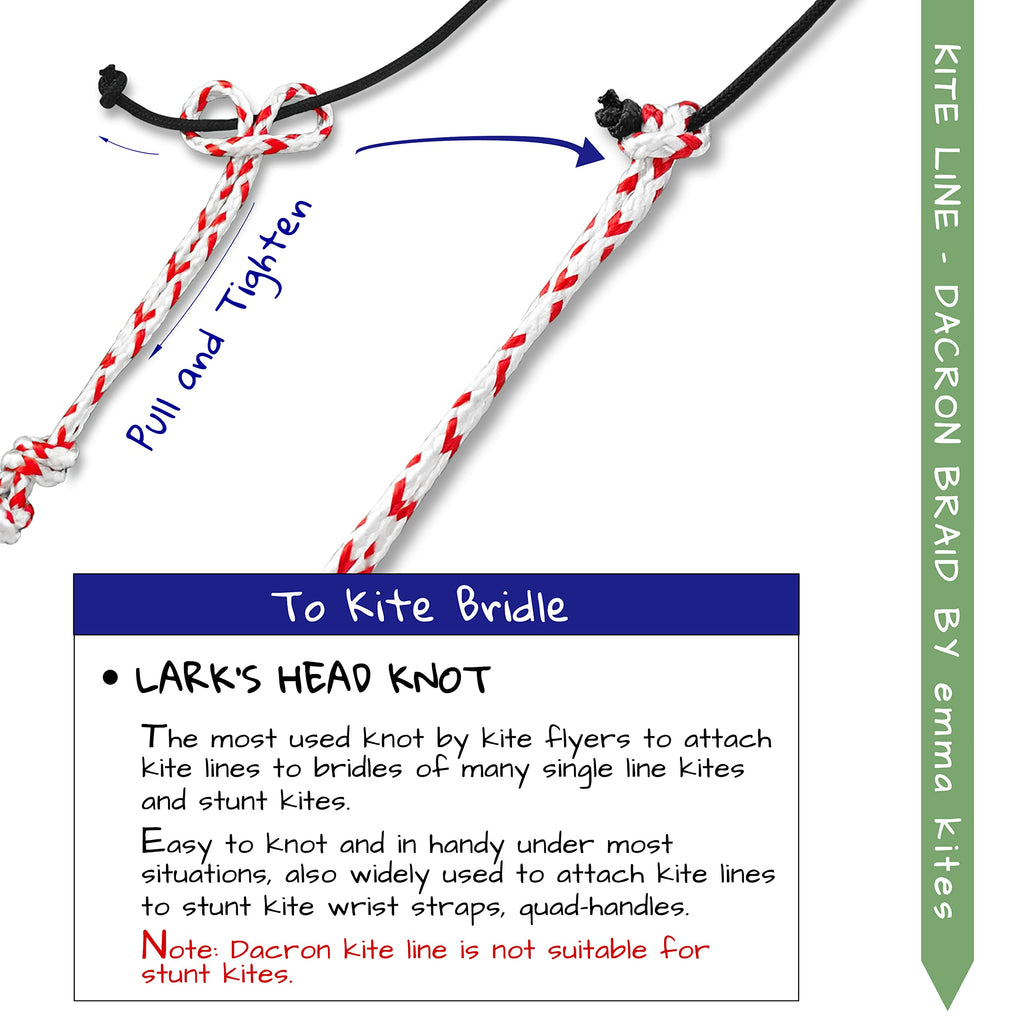 EMMA KITES Braided Dacron Polyester Kite Line - 50 lbs, 1000 ft, Red Flecks for High Visibility