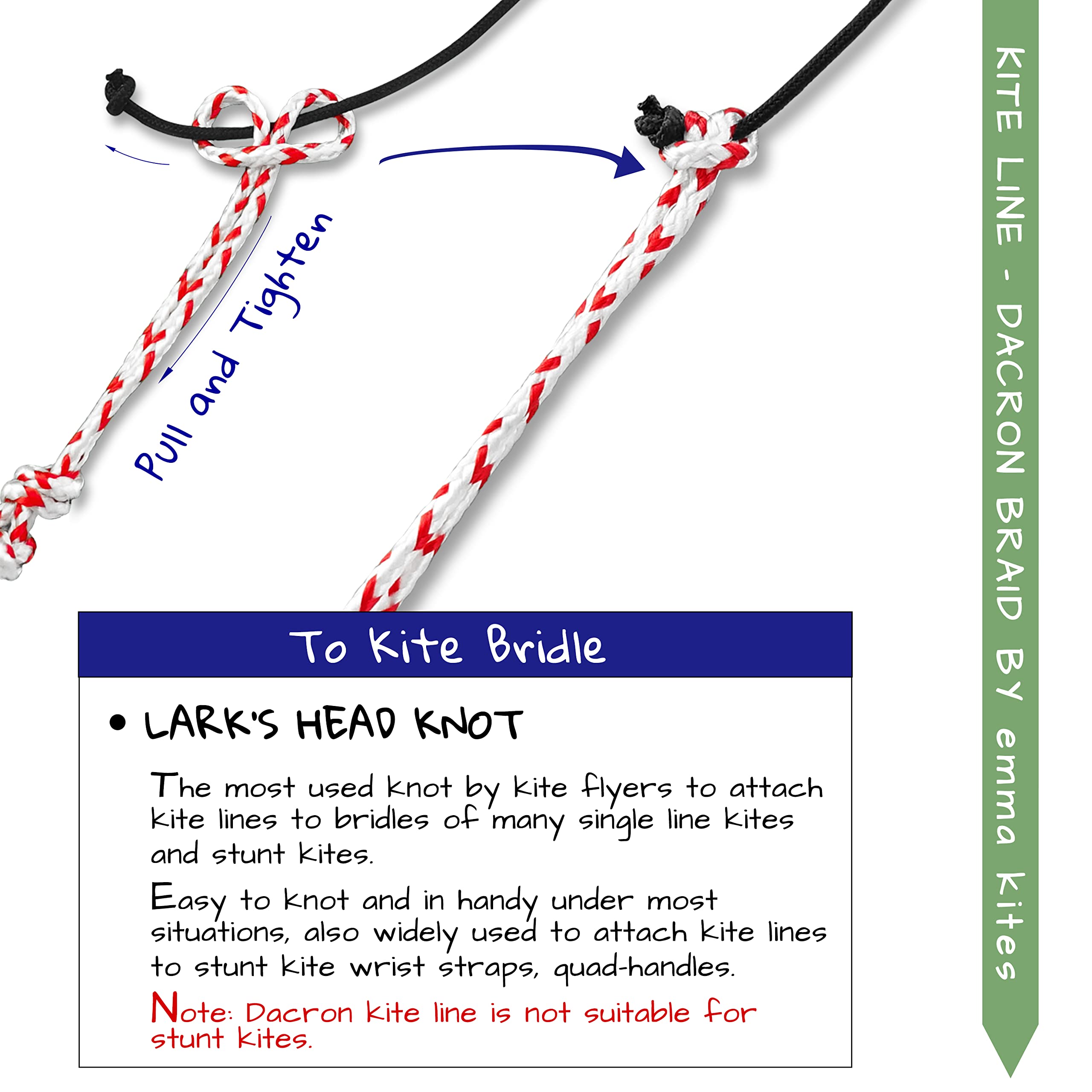 EMMA KITES Braided Dacron Polyester Kite Line - 50 lbs, 1000 ft, Red Flecks for High Visibility