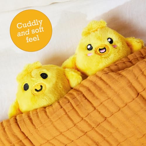 Emotional Support Chickies – 5 Squishy Plush Chicks with Carrying Basket by Relatable