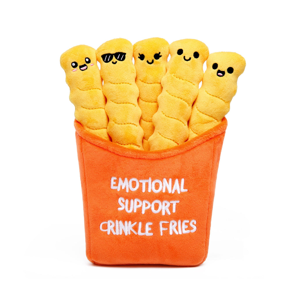 Emotional Support Crinkle Fries Plush Set - 5 Squishy Fries in a Container