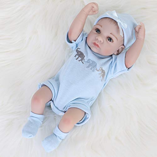 ENADOLL 10-Inch Reborn Baby Boy Doll: Realistic Silicone Vinyl with Outfit, Hat & Socks for Ages 3+