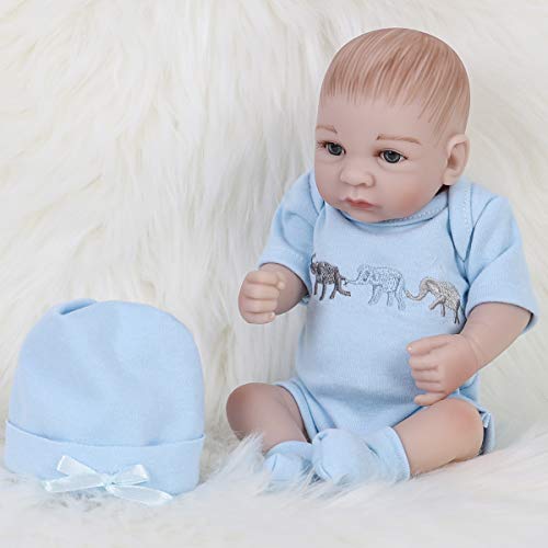 ENADOLL 10-Inch Reborn Baby Boy Doll: Realistic Silicone Vinyl with Outfit, Hat & Socks for Ages 3+