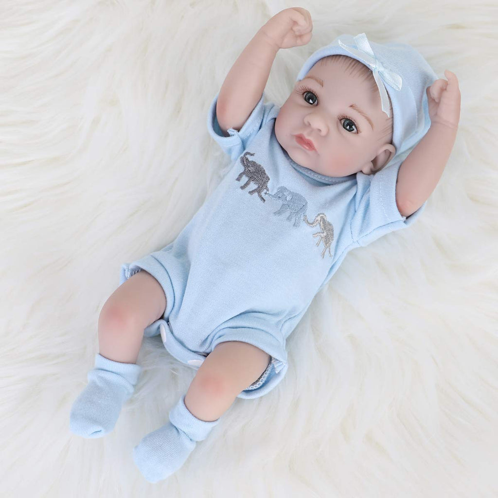ENADOLL 10-Inch Reborn Baby Boy Doll: Realistic Silicone Vinyl with Outfit, Hat & Socks for Ages 3+