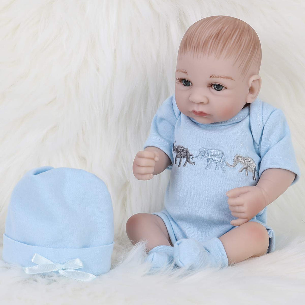 ENADOLL 10-Inch Reborn Baby Boy Doll: Realistic Silicone Vinyl with Outfit, Hat & Socks for Ages 3+