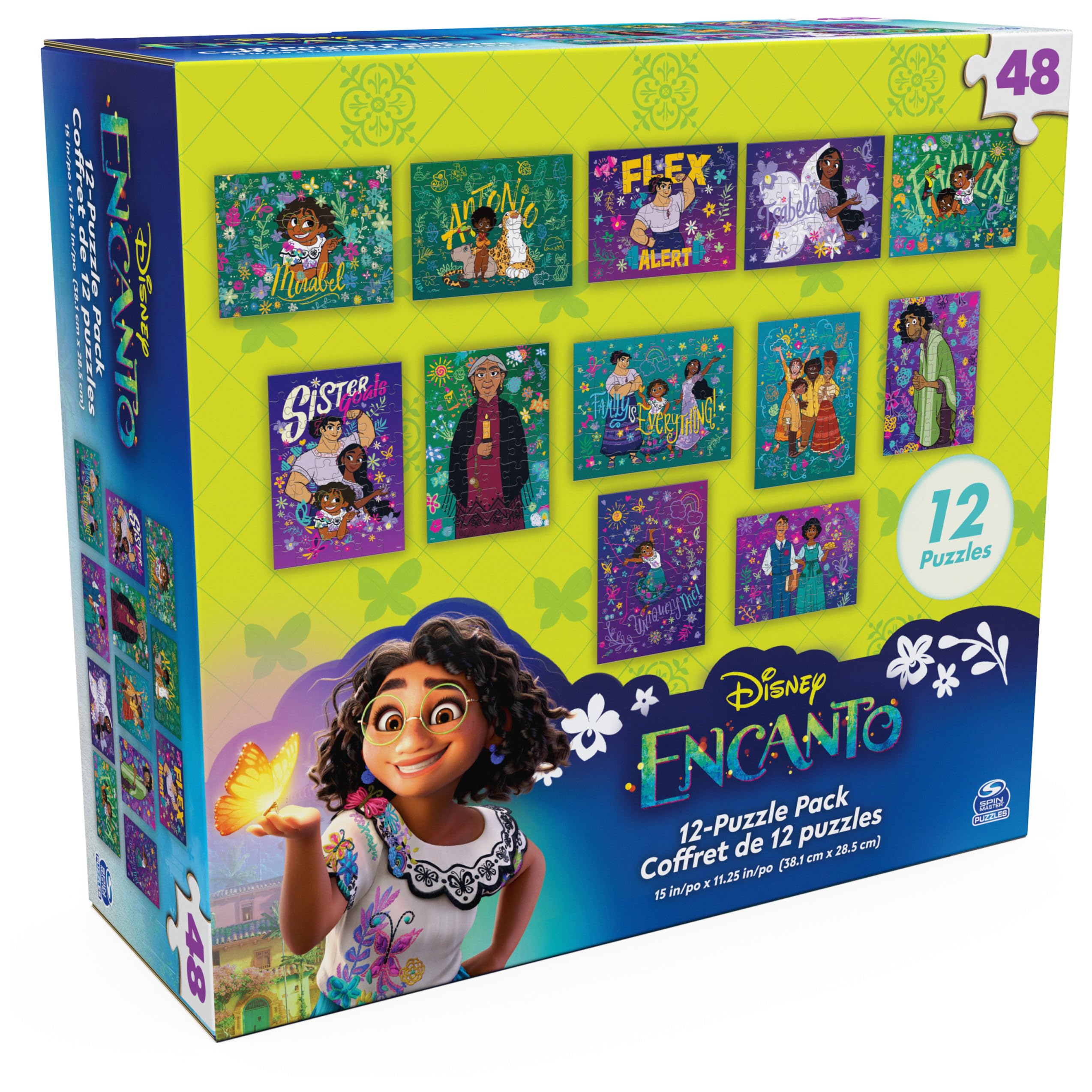 Encanto 12-Pack 48-Piece Jigsaw Puzzles – Spin Master Disney Gift Set for Kids Ages 4+