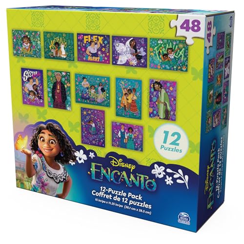 Encanto 12-Pack 48-Piece Jigsaw Puzzles – Spin Master Disney Gift Set for Kids Ages 4+
