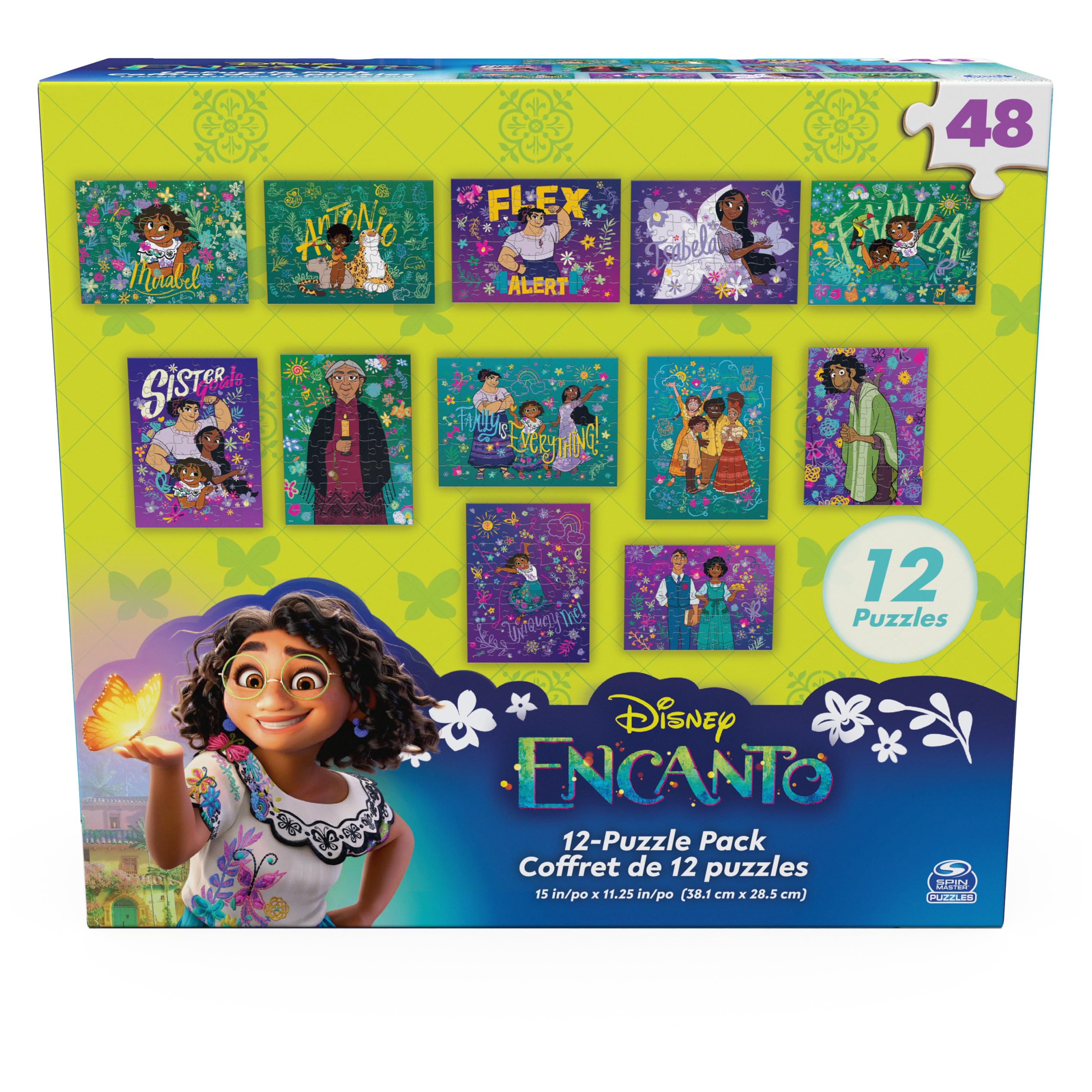 Encanto 12-Pack 48-Piece Jigsaw Puzzles – Spin Master Disney Gift Set for Kids Ages 4+