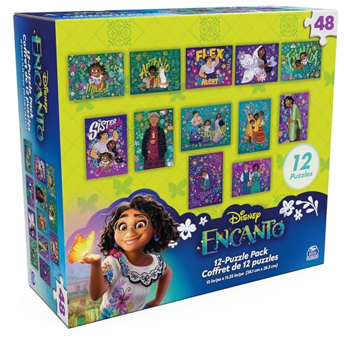Encanto 12-Pack 48-Piece Jigsaw Puzzles – Spin Master Disney Gift Set for Kids Ages 4+