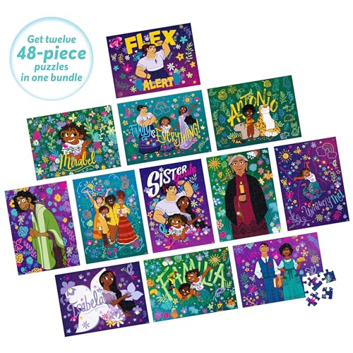 Encanto 12-Pack 48-Piece Jigsaw Puzzles – Spin Master Disney Gift Set for Kids Ages 4+