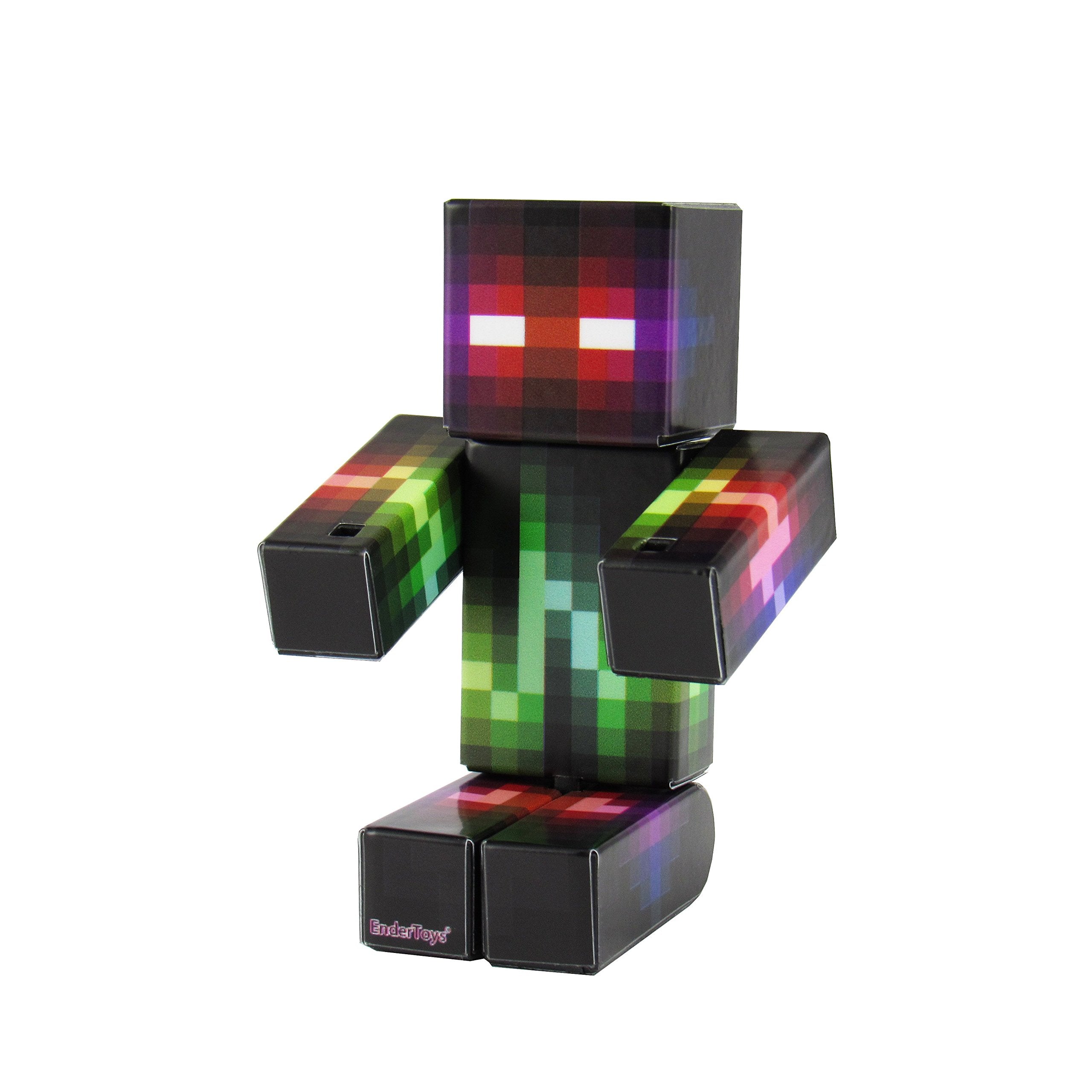 EnderToys DJ Amplitude Action Figure – 4-Inch Fully Articulated Pixelaction Figure with Mystery Cape & Random Accessories