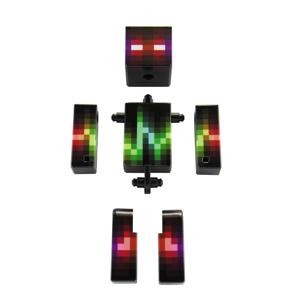EnderToys DJ Amplitude Action Figure – 4-Inch Fully Articulated Pixelaction Figure with Mystery Cape & Random Accessories