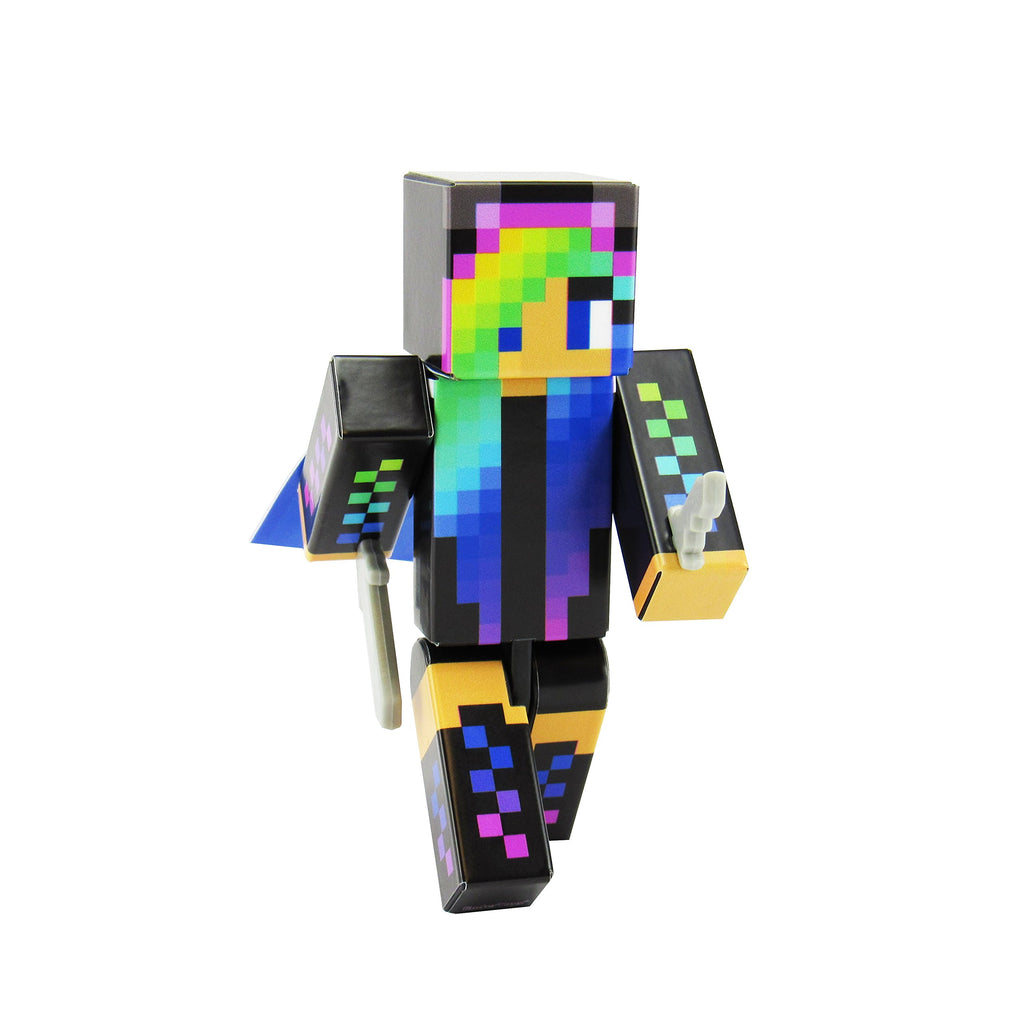 EnderToys Vibrant Girl Action Figure – 4-Inch Articulated Pixelaction Figure with Mystery Cape & Random Accessories