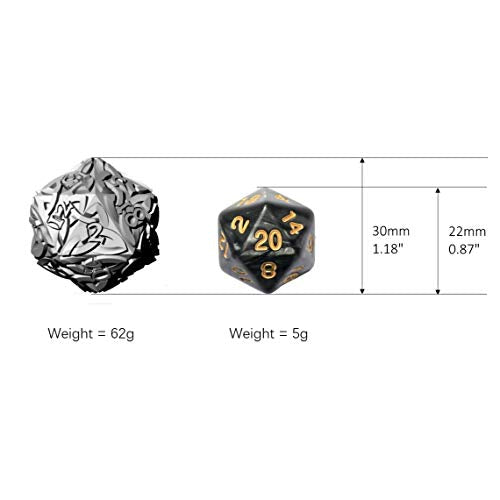 Endless Chaos Rainbow D20 Dice with Celtic Knots – Solid Metal, Extra Large for D&D & TTRPGs