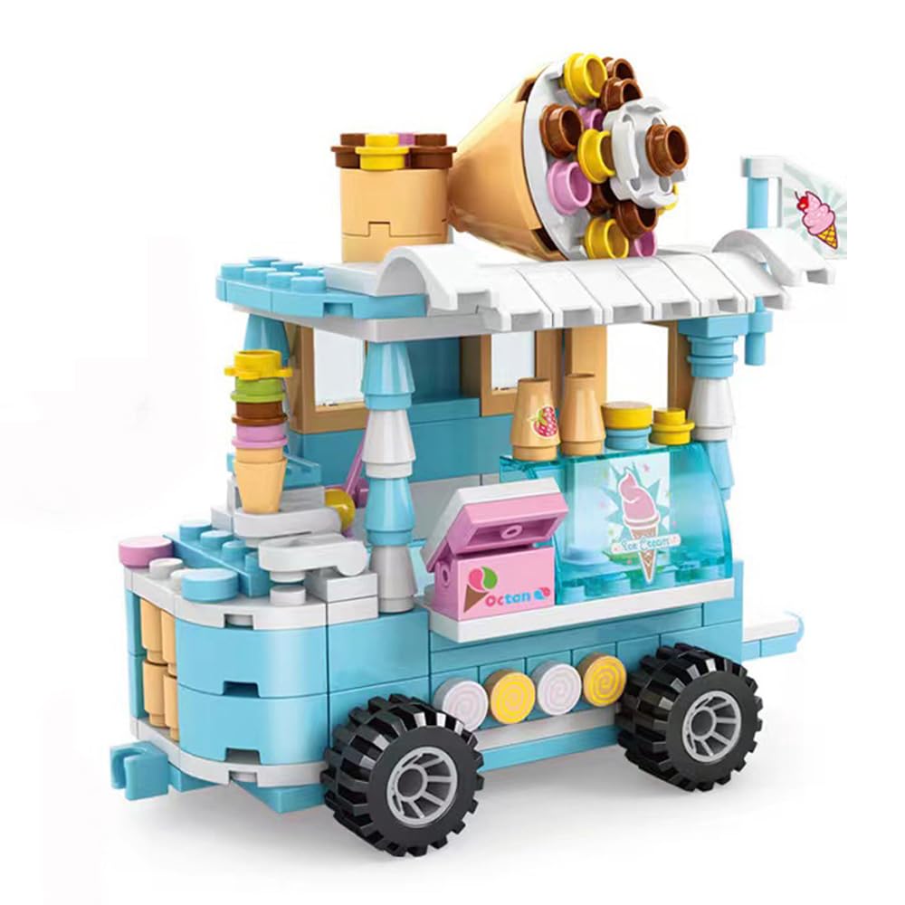 ENHANA Girls Ice Cream Truck Building Blocks Set – 184 Pieces STEM Toy for Ages 6-12
