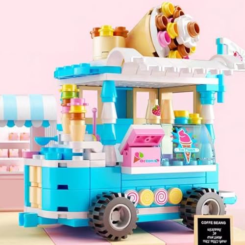 ENHANA Girls Ice Cream Truck Building Blocks Set – 184 Pieces STEM Toy for Ages 6-12
