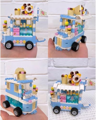 ENHANA Girls Ice Cream Truck Building Blocks Set – 184 Pieces STEM Toy for Ages 6-12
