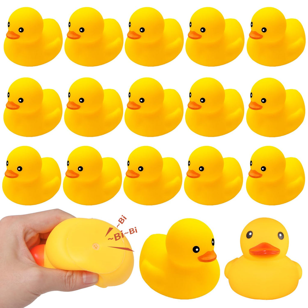 Ensbelei 20-Pack Large Yellow Rubber Ducks – Squeaky Bath Toys for Toddlers, Party Favors, and Decor