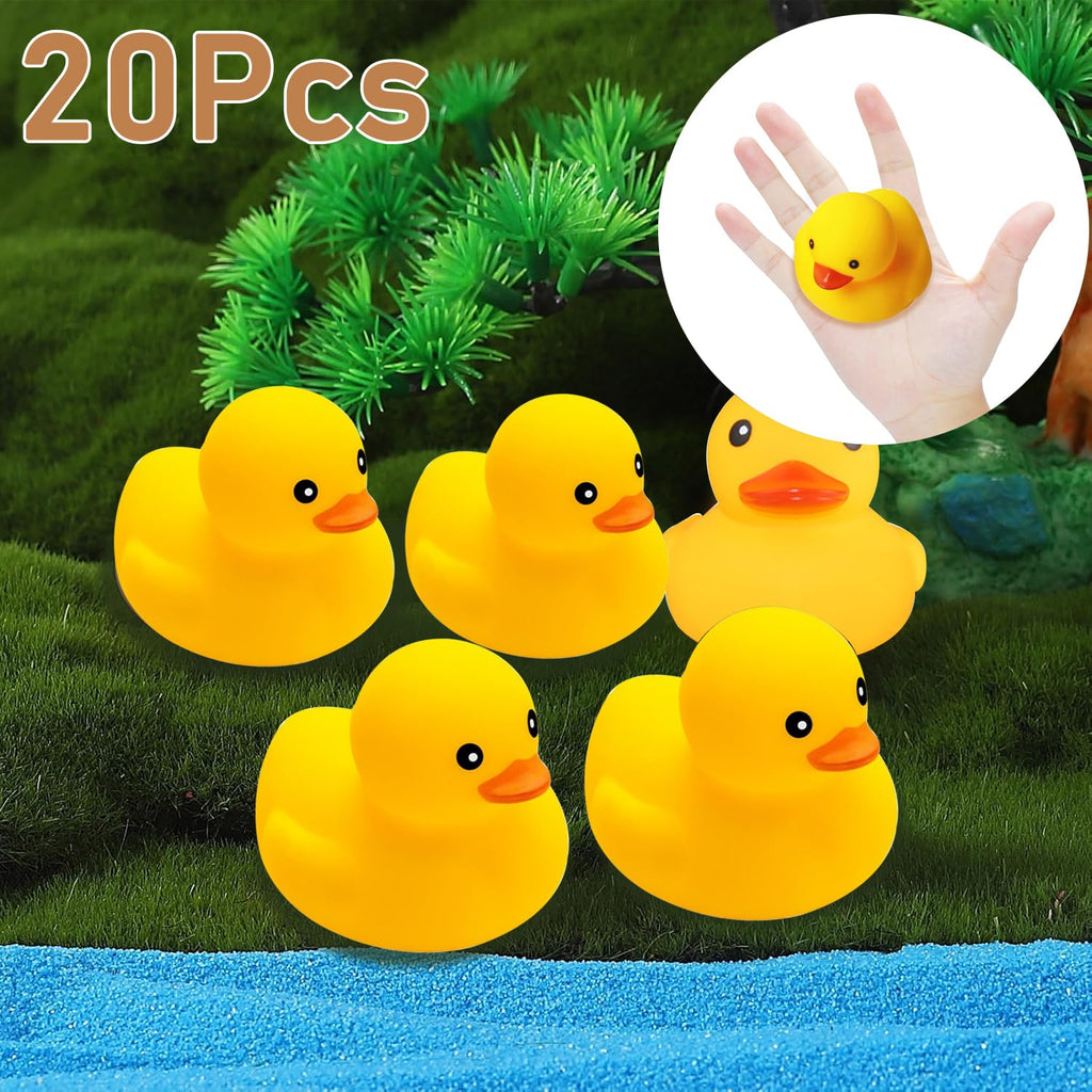 Ensbelei 20-Pack Large Yellow Rubber Ducks – Squeaky Bath Toys for Toddlers, Party Favors, and Decor