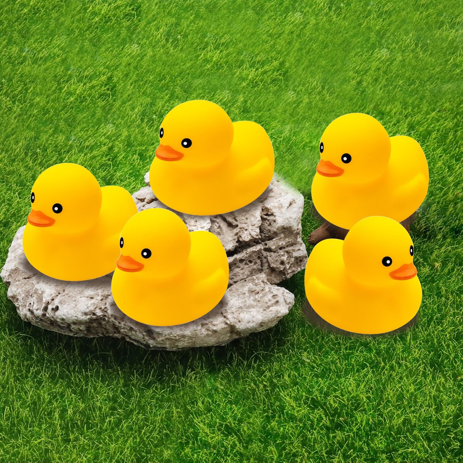 Ensbelei 20-Pack Large Yellow Rubber Ducks – Squeaky Bath Toys for Toddlers, Party Favors, and Decor