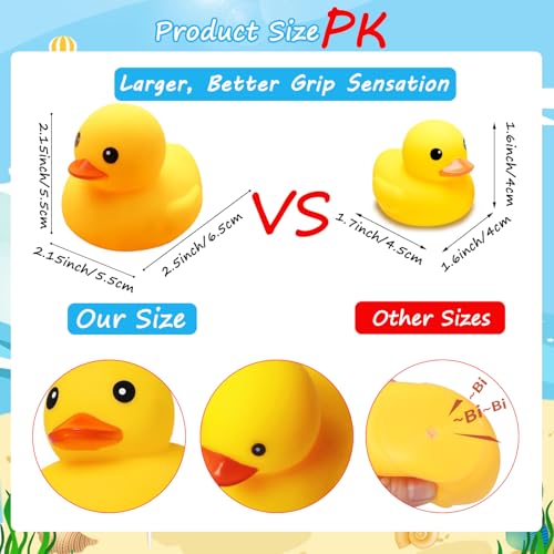 Ensbelei 20-Pack Large Yellow Rubber Ducks – Squeaky Bath Toys for Toddlers, Party Favors, and Decor