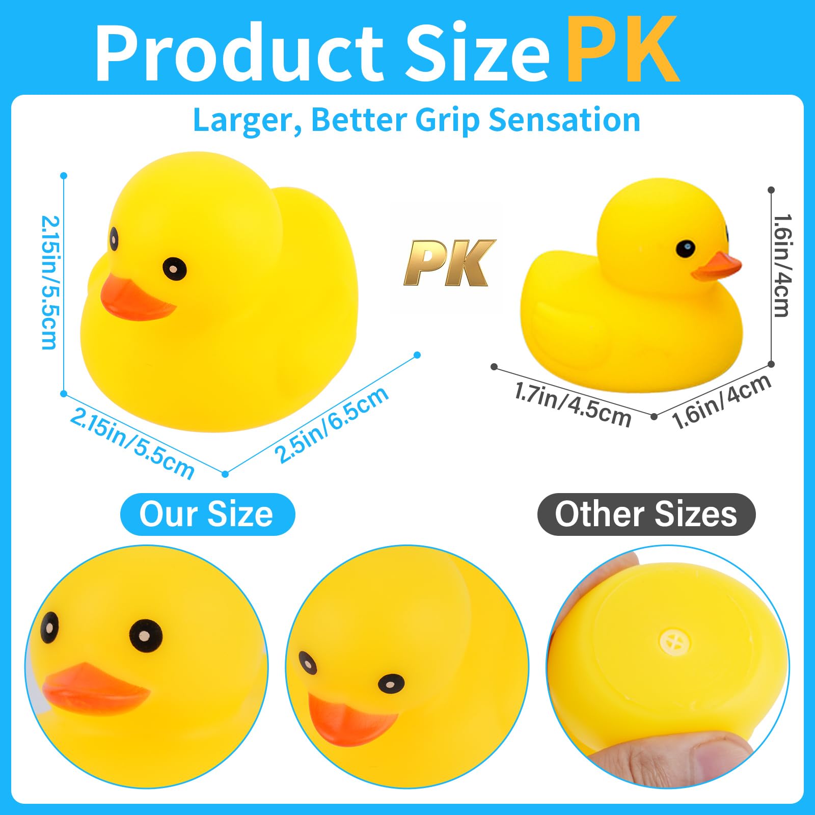 Ensbelei 20-Pack Yellow Rubber Ducks – 5-Color Squeaky Bath Toys for Toddlers & Party Decorations