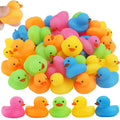 Ensbelei 50-Pack Mini Rubber Duck Bath Toys – Multicolor Floating Ducks for Baby Shower Favors, Pool Parties, and Sensory Play