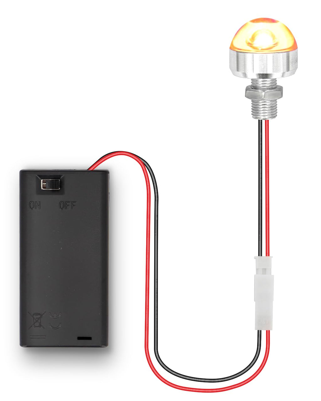 enwant Dollhouse Lighting Kit – AA Battery Holder with Mini LED Lamp and Switch, Warm White, 1 Pack