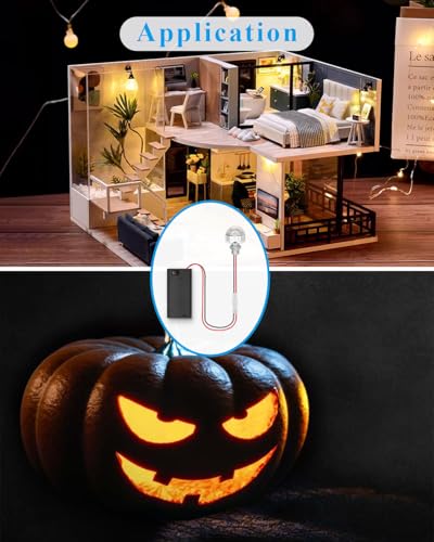 enwant Dollhouse Lighting Kit – AA Battery Holder with Mini LED Lamp and Switch, Warm White, 1 Pack