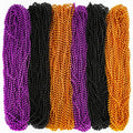 EOBOH 100 Pack Halloween Bead Necklaces – Purple, Black & Orange Party Favors, 33 Inches Each