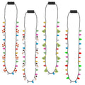 EOBOH Christmas Necklace Set - 4 Light-Up LED Necklaces with 26 Bulbs, 3 Modes for Xmas Parties