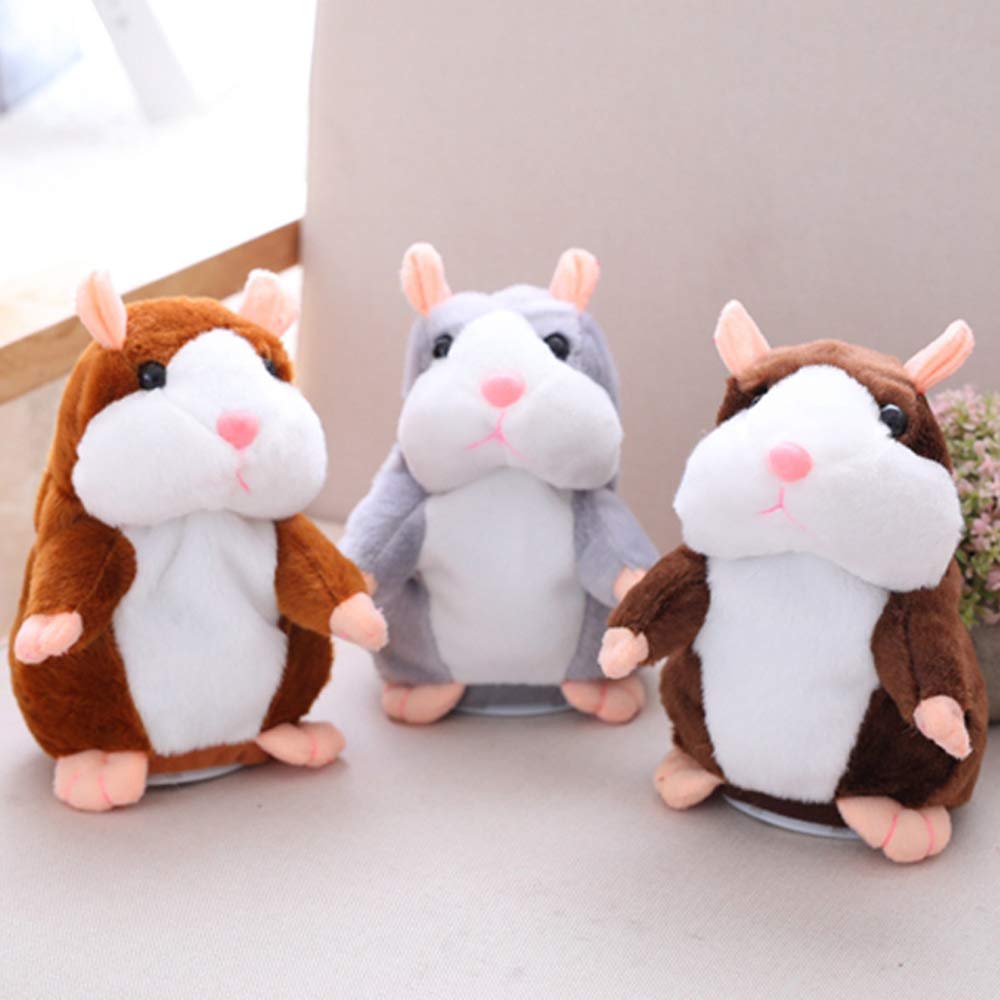 Eocolz Talking Hamster Plush Toy – Brown, Repeats What You Say, Interactive Mimicry Pet for Kids