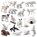 EOIVSH 18-Piece Arctic Animal Figures Set - Hand Painted Polar Toy Figurines