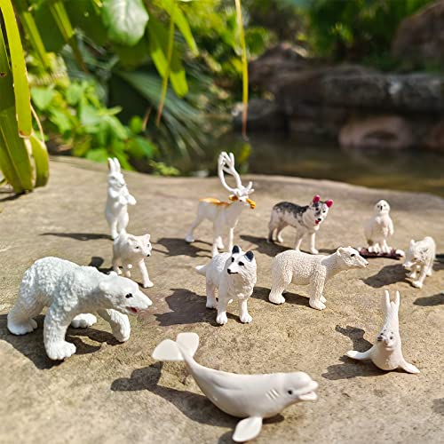 EOIVSH 18-Piece Arctic Animal Figures Set - Hand Painted Polar Toy Figurines