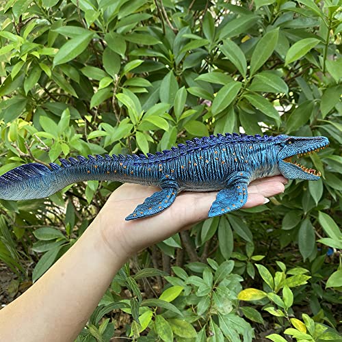 EOIVSH Large Mosasaurus Toy - 13.4 Inch Hand-Painted Realistic Sea Monster Dinosaur Figurine for Bath, Pool, Educational Play and Gifts