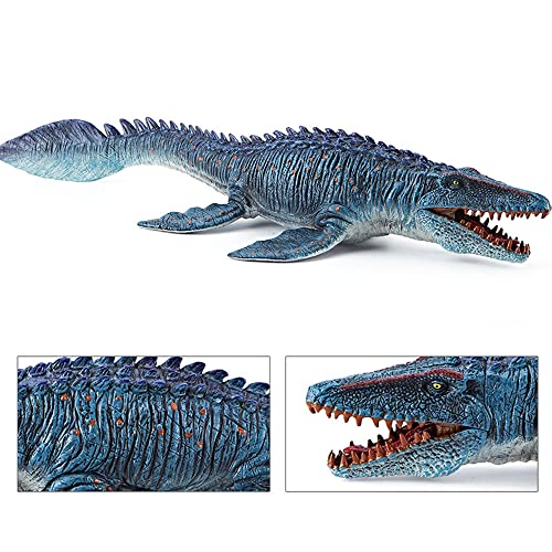 EOIVSH Large Mosasaurus Toy - 13.4 Inch Hand-Painted Realistic Sea Monster Dinosaur Figurine for Bath, Pool, Educational Play and Gifts