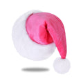 Eoocan Pink Santa Hat for Kids - Double-Layer Thickened Velvet Plush with Soft Faux Fur Brim