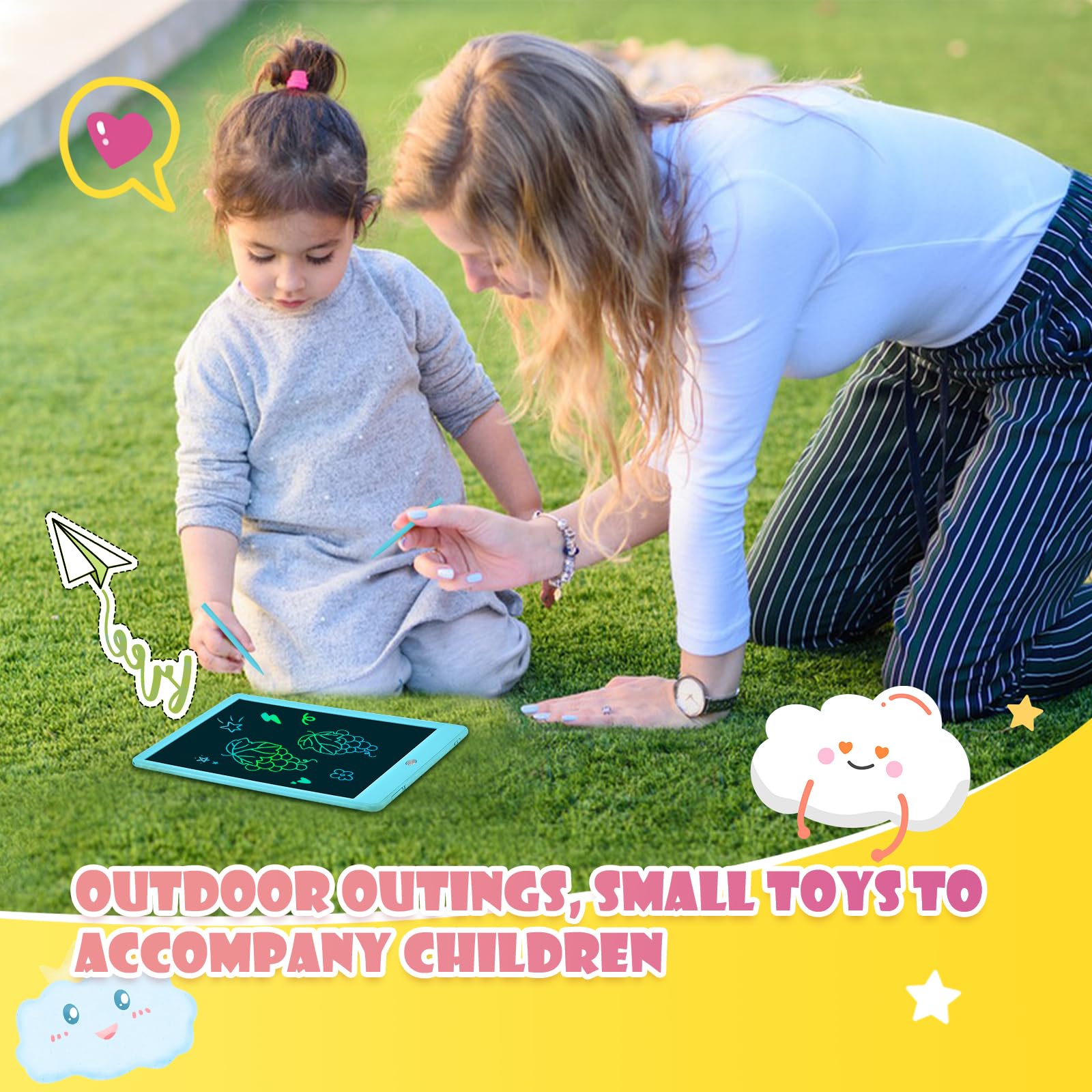 EooCoo 10 Inch LCD Writing Tablet for Kids – No Mess Drawing Pad with Lock Function