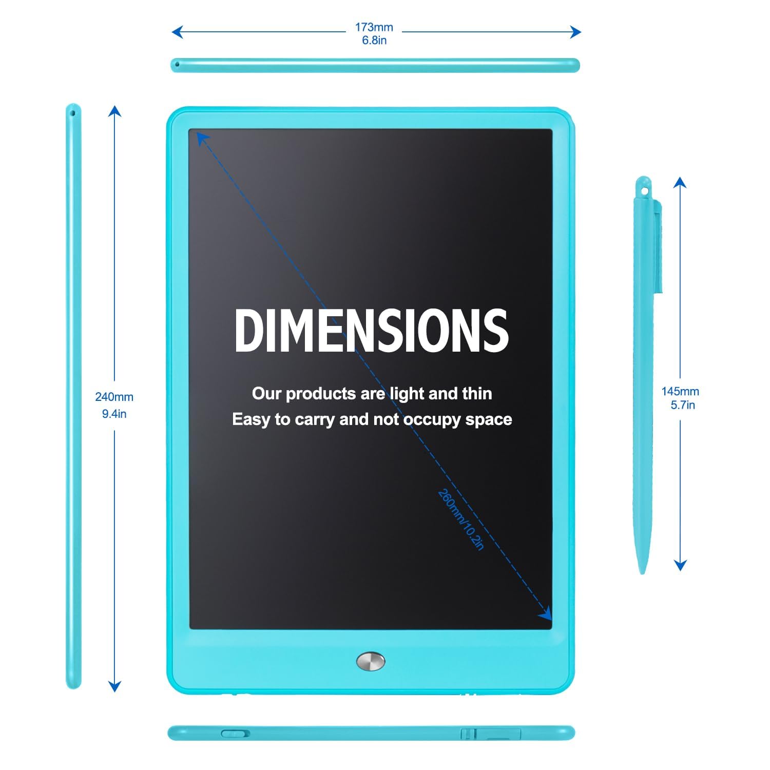 EooCoo 10 Inch LCD Writing Tablet for Kids – No Mess Drawing Pad with Lock Function