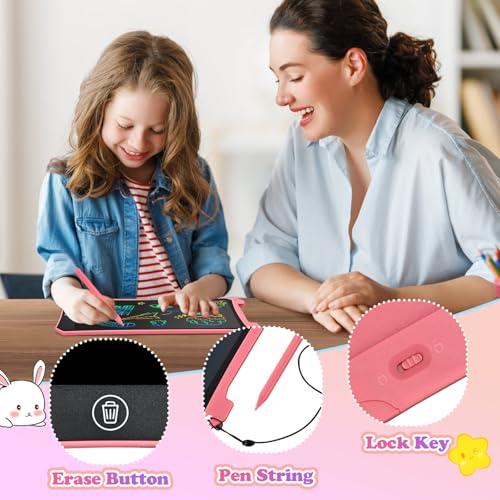 EooCoo Toddler LCD Writing Tablet 2 Pack - 10 Inch Pink & Blue Drawing Pads, Travel Essentials for Kids Ages 3-8, Reusable Doodle Board