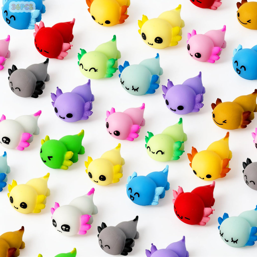 eowvsio 36-Pack Axolotl Mochi Squishy Toys for Easter Egg Fillers, Party Favors & Stress Relief
