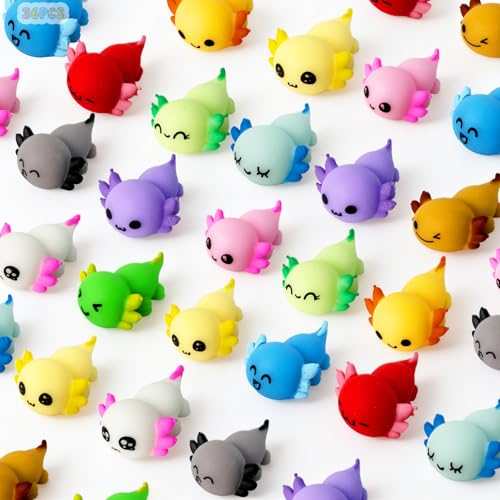 eowvsio 36-Pack Axolotl Mochi Squishy Toys for Easter Egg Fillers, Party Favors & Stress Relief